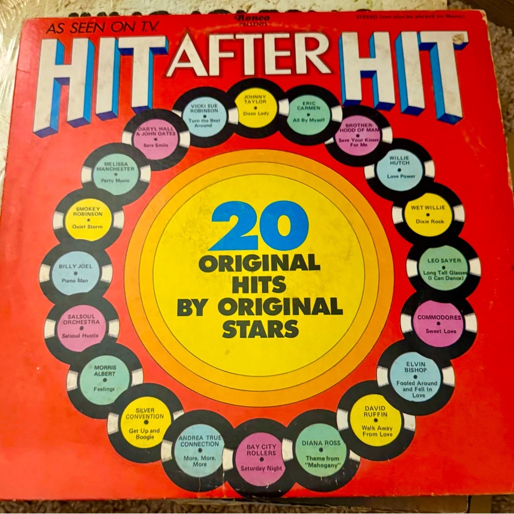 Hit After Hit 20 Original Hits by Original Stars Vinyl Record Album LP 1976